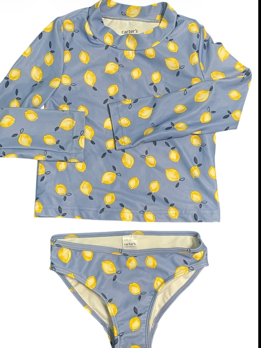 Carter's Blue Lemon Print Rashguard Two-Piece Swim Set